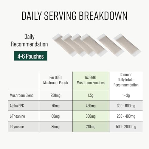 Adaptogen Mushroom Nootropic Pouches (4 Pack Bundle) - 250mg Mushroom Blend + 165mg Energy Blend, Nicotine Free & Caffeine Free, Ultra Pouch with Lion's Mane, Cordyceps, Reishi, Alpha-GPC, L-Theanine GGGJAu supplements