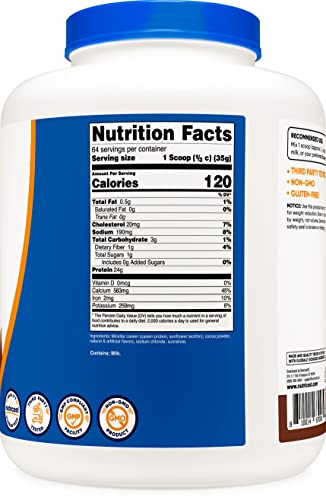 Nutricost Casein Protein Powder 5lb Chocolate - Micellar Casein, Gluten Free, Non-GMO NutricostUS supplements