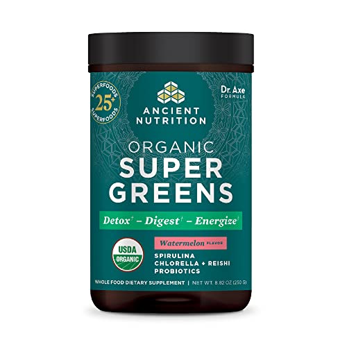 Ancient Nutrition Organic Watermelon Supergreens, 8.82 OZ Ancient NutritionUS supplements