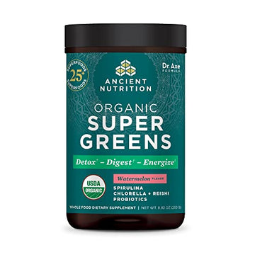 Ancient Nutrition Organic Watermelon Supergreens, 8.82 OZ Ancient NutritionUS supplements