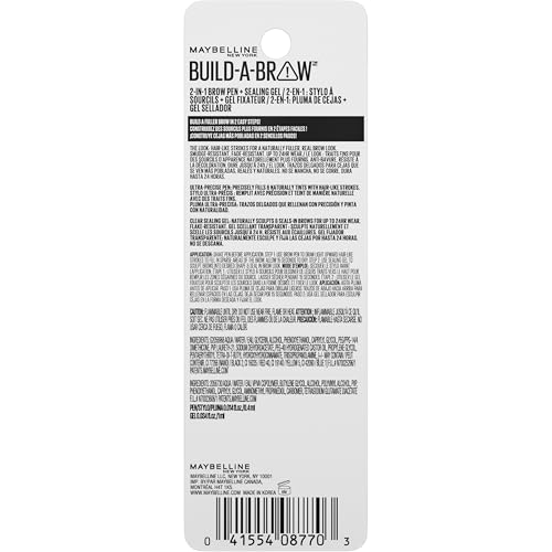 Maybelline Build-A-Brow 2-in-1 Brow Pen and Sealing Eyebrow Gel, Eyebrow Makeup for Real-Looking, Fuller Brows, Black Brown, 1 Count MAYBELLINEAu supplements