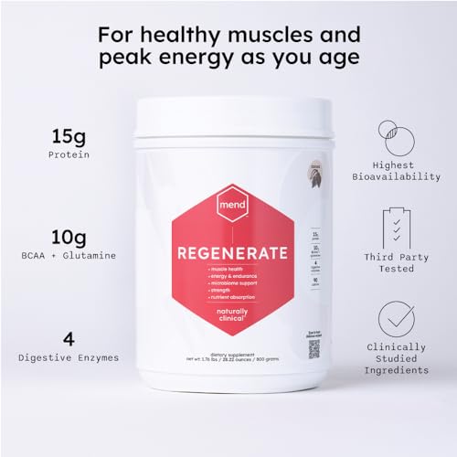 MEND Regenerate, Post Workout Recovery, Immune Support, and Sports Nutrition Supplement for Men and Women - Natural, Gluten Free, and Non-GMO - Cocoa Protein Powder, 20 Servings MENDAu supplements