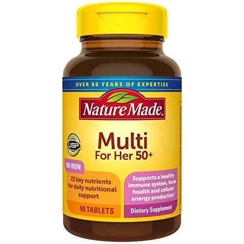 Nature Made Multivitamin For Her 50+ with No Iron, Womens Multivitamin for Daily Nutrition Nature MadeUS supplements