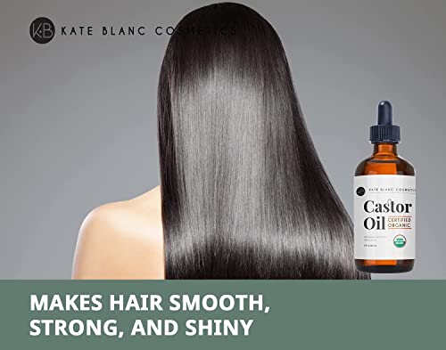 Kate Blanc Cosmetics Organic Castor Oil (4oz). 100% Pure, Cold Pressed, Hexane Free in a Glass Bottle Kate Blanc CosmeticsAu supplements