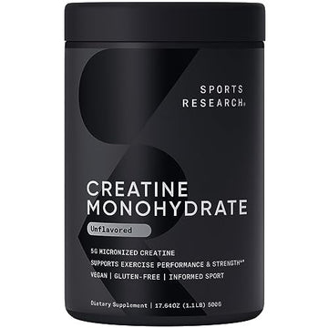 Sports Research Creatine Monohydrate - Gain Lean Muscle, Improve Performance Sports ResearchUS supplements
