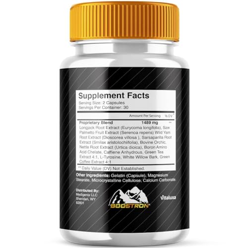 Boostron Capsules, Boostron Supplement Pills - Boostrom Maximum Strength Performance Blend Premium Advanced Formula All Natural Ingredients for Advanced Health Vitamin Support Reviews (60 Capsules) VitaluxaAu supplements
