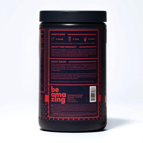 BEAM Be Amazing Vegan Pre-Workout Powder | Energy Booster Powdered Drink with All BEAMAu supplements