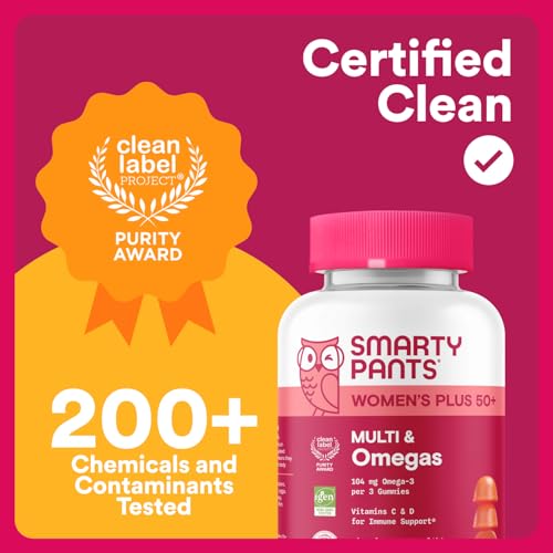 SmartyPants Multivitamin Gummy for Women 50 and Over - Improved Formula: Omega 3 (DHA/EPA), Methylfolate, CoQ10, Vitamin D3, C SmartyPantsAu supplements