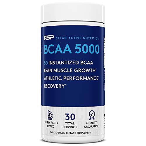 RSP BCAA 5000 (30 Serv), Premium BCAA Capsules for Post Workout Muscle Recovery RSP NUTRITIONUS supplements