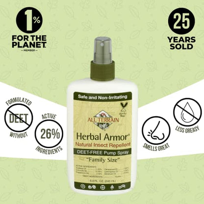 All Terrain Herbal Armor Natural Insect Repellent, DEET-FREE Pump Spray All TerrainUS supplements