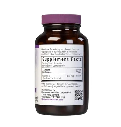 Bluebonnet Nutrition Vitamin C 1000 mg Vegetable Capsules, Ascorbic Acid, For Immune Health & Skin Health, Vegan, Vegetarian BlueBonnetAu supplements
