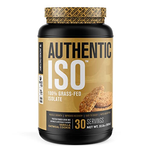 Authentic ISO Grass Fed Whey Protein Isolate Powder - Low Carb, Non-GMO Muscle Jacked FactoryUS supplements