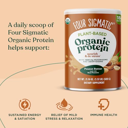 Four Sigmatic Organic Plant-Based Protein Powder Peanut Butter Protein with Lion’s Mane Four SigmaticUS supplements