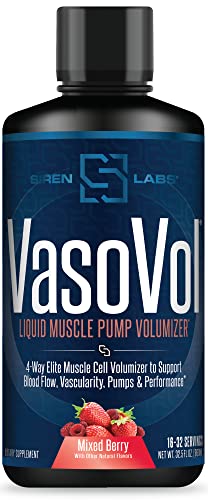Siren Labs Vaso-VOL Liquid Muscle Pump Volumizer with Agmatine Sulfate - Pre Workout SIRENLABSAu supplements