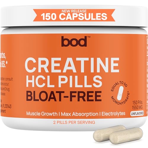 Creatine HCL Pills - Muscle Growth, Endurance, No Bloat, No Load, Not Flavored Goba TeaUS supplements