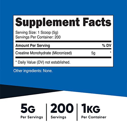 Nutricost Creatine Monohydrate Micronized Powder (1 KG) - Pure Creatine Monohydrate NutricostUS supplements