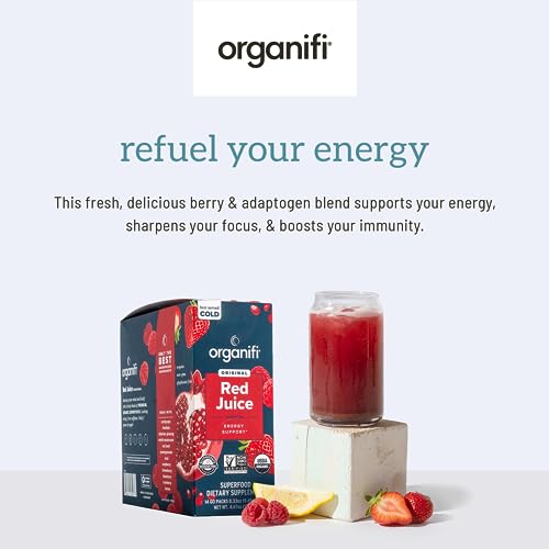Organifi Red Juice - Vegan Energy Powder - Berry-Flavored Adaptogen Drink - Caffeine OrganifiUS supplements