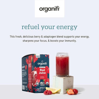 Organifi Red Juice - Vegan Energy Powder - Berry-Flavored Adaptogen Drink - Caffeine OrganifiUS supplements