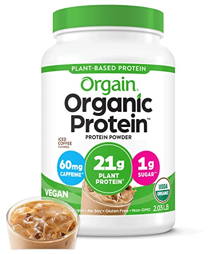 Orgain Organic Vegan Protein Powder, Iced Coffee - 21g Plant Based Protein, Gluten Free OrgainUS supplements