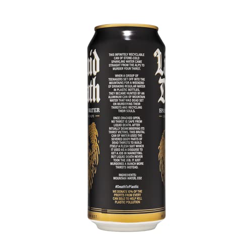 Liquid Death Sparkling Mountain Water, 16.9 oz Tallboys (18-Pack) Liquid DeathUS supplements