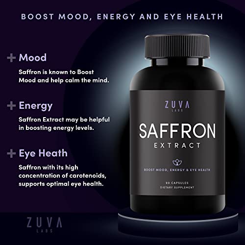 Saffron Supplements - 100% Pure Saffron Extract Mood Enhancer for Women and Men ZuvaLabsAu supplements