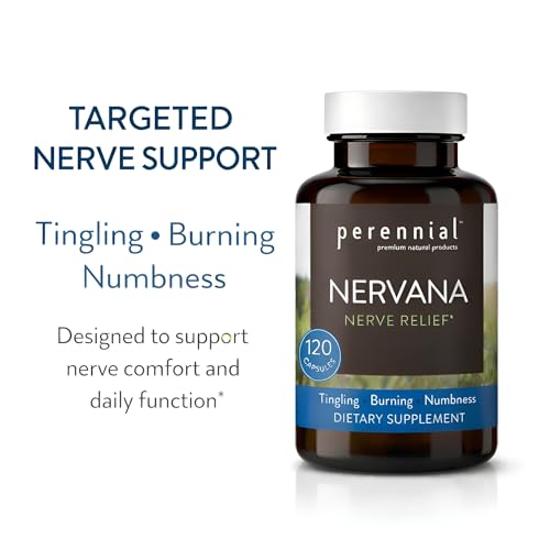 Perennial Nervana – Herbal Nerve Support for Tingling, Burning & Numbness Relief – Promotes Calm Focus & Stress Resilience – Non-Drowsy Mood Balance – 120ct* PerennialAu supplements