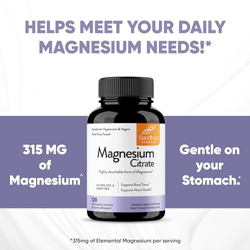 Sandhu's Magnesium Citrate Highly Absorbable Gluten, Soy Diary Free No Fillers Sandhu'sAu supplements