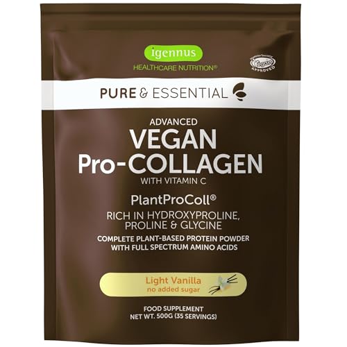 Vegan Collagen Powder, Natural Vanilla Flavour, Plant-Based Peptide Protein Supplement Igennus Healthcare NutritionAu supplements