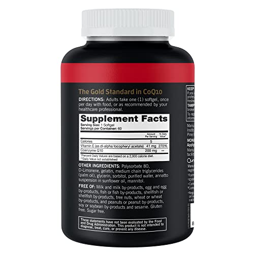Qunol CoQ10 200mg Softgels, Ultra CoQ10 - Ultra High Absorption Coenzyme Q10 Supplem QunolUS supplements