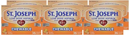 St. Joseph Orange Chewable 81mg Aspirin, 36 Tablets (Pack of 6) St. JosephAu supplements