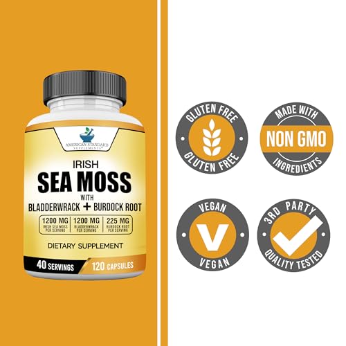 American Standard Supplements Irish Sea Moss 1200mg, Bladderwrack 1200mg American Standard SupplementsUS supplements