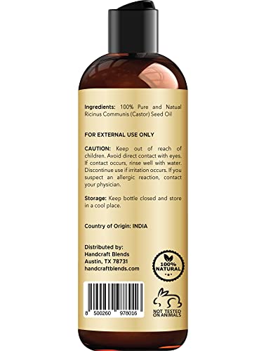 Handcraft Blends Jamaican Black Castor Oil for Hair Growth, Eyelashes and Eyebrows - 100% Pure Handcraft BlendsAu supplements
