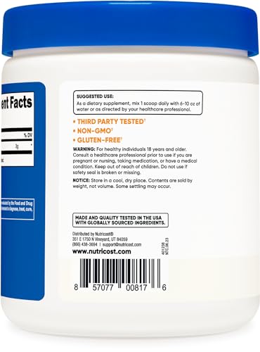 Nutricost Pure L-Citrulline (Base) Powder 250 Grams NutricostUS supplements