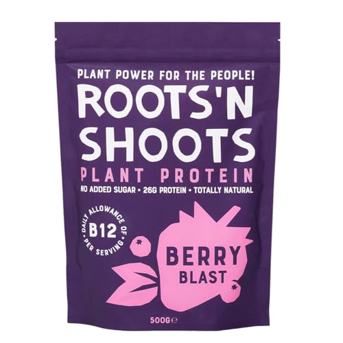 Roots 'n Shoots Vegan Protein, Shake, Berry Flavour, with Added B12, 26g Protein ROOTS 'N SHOOTSAu supplements