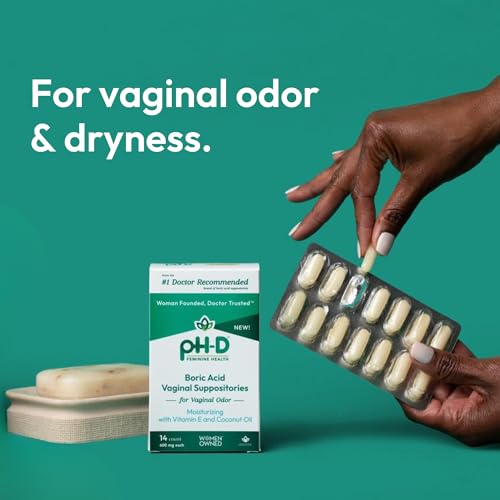 pH-D Feminine Health - Boric Acid Moisturizing Suppository - Woman Owned - for Vaginal Odor pH-D Feminine Health SupportAu supplements