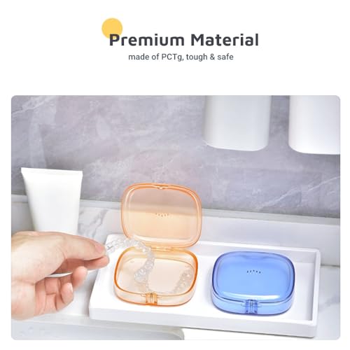 Slim Transparent Aligner Case with Magnetic Closure, Small Compact Retainer Holder Fits MaobuliAu supplements