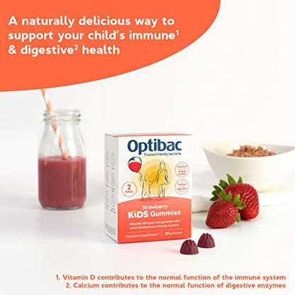 Optibac Kids Probiotic with Vitamin D & Calcium for Immune System Support & Gut Health OptiBacUS supplements