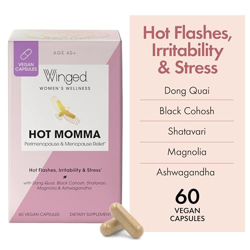 Winged Wellness Hot Momma, Perimenopause & Menopause Supplement - Vegan Menopause Winged WellnessUS supplements