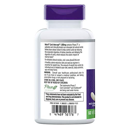 Natrol Carb Intercept with Phase 2 Carb Controller Capsules, White Kidney (Pack of 12) NatrolUS supplements