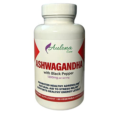Aulona Care Ashwagandha with Black Pepper 1300mg for Healthy Adrenaline, Stress Relief Aulona CareUS supplements