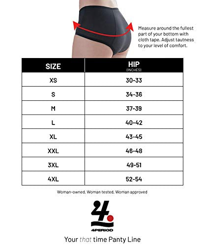 4period High Absorbency for Heavy Flow Period Panties; Leakproof, for Teens and Women (3 Black, X-Large) 4periodAu supplements