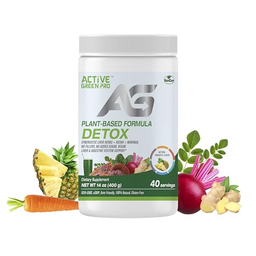 Active Green Pro - Detox Powder, Blend of Synergistic Liver Herbs, Reishi, Moringa Active Green ProAu supplements