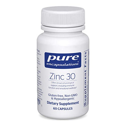 Pure Encapsulations Zinc 30 mg - Highly Absorbable - 60 Capsules Pure EncapsulationsUS supplements