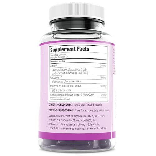 Smarter Skin, Nourishing Skin Health Within, Triple Combination of Polypodium Leucotomos Extract, FloraGLO, Verbasnol, 60 Vegan Capsules Nature RestoreAu supplements