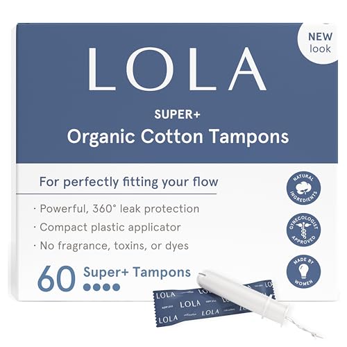 LOLA Organic Cotton Tampons, 60 Count - Super Plus Tampons, Period Feminine Hygiene Products LOLAAu supplements