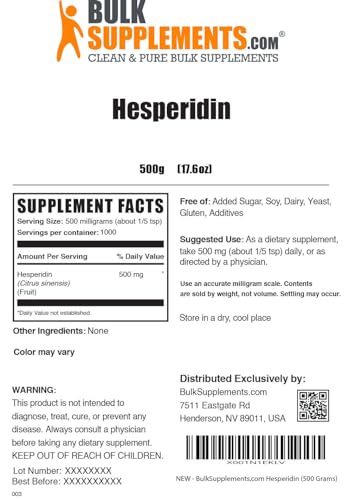BULKSUPPLEMENTS.COM Hesperidin Powder - Hesperidin Supplement from Citrus BULKSUPPLEMENTS.COMUS supplements