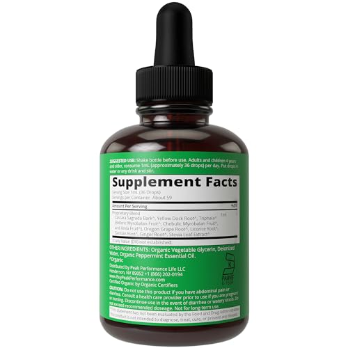 USDA Organic Colon Cleanse Liquid Drops. Vegan, Kosher Colon Cleanser & Detox Supplement Peak PerformanceAu supplements