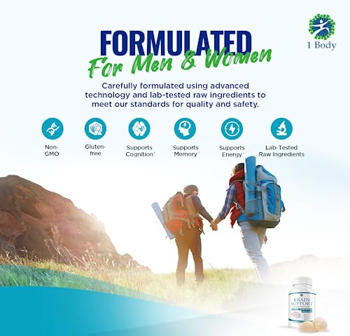 1 Body Brain Support: Twin Pack - 90 Capsules Each - Alpha GPC 1 BodyAu supplements