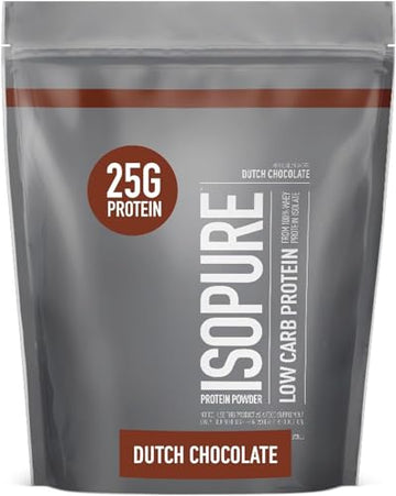 Isopure Dutch Chocolate Whey Isolate Protein Powder with Vitamin C & Zinc for Immune IsopureUS supplements