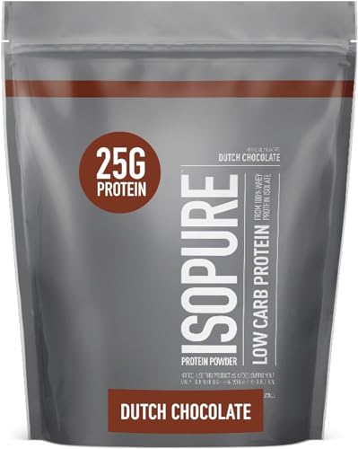 Isopure Dutch Chocolate Whey Isolate Protein Powder with Vitamin C & Zinc for Immune IsopureUS supplements
